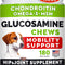 Glucosamine Treats for Dogs - Joint Supplement W/ Omega-3 Fish Oil - Chondroitin, MSM - Advanced Mobility Chews - Joint Pain Relief - Hip & Joint Care - Chicken Flavor - 180 Ct - Made in USA