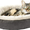 round Donut Cat and Dog Cushion Bed, 20In Bed for Cats or Small Dogs, Anti-Slip & Water-Resistant Bottom, Super Soft Durable Fabric Pet Beds, Washable Luxury Cat & Dog Bed Gray