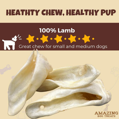 - Lamb Ears (25 Pcs/Pack)- Natural Dog Chews -Rawhide Alternative - Premium Choice Cut Lamb Ear Dog Bones - Excellent Dog and Puppy Chews - Grain Free Treats for Dog