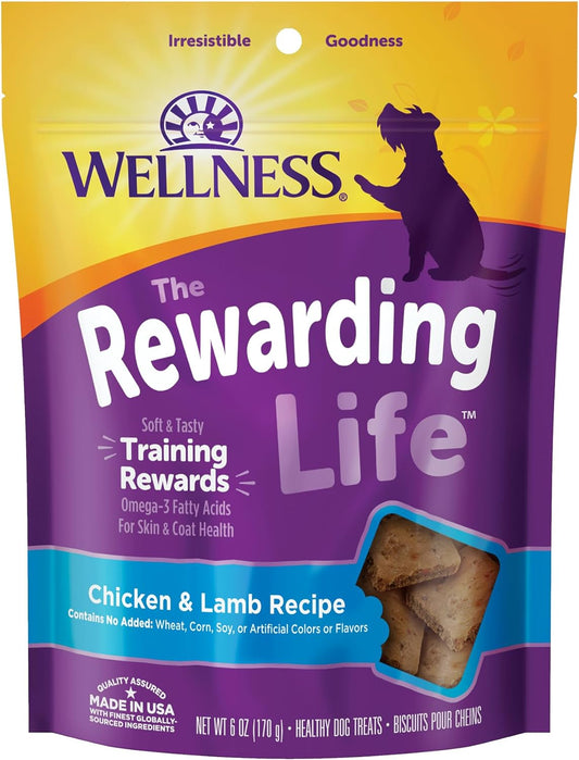 Rewarding Life Grain-Free Soft Dog Treats, Made in USA with Healthy Ingredients, Ideal for Training (Chicken & Lamb Recipe, 6-Ounce Bag)