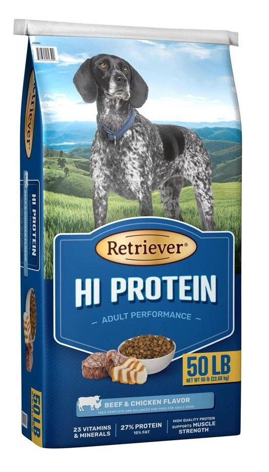 Retriever High-Protein Adult Performance Beef & Chicken Dry Dog Food - 50Lb Bag