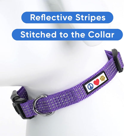 Reflective Dog Collar Adjustable Dog Collars for Medium Dogs Puppy Collar Medium Dog Collar Purple Dog Collar